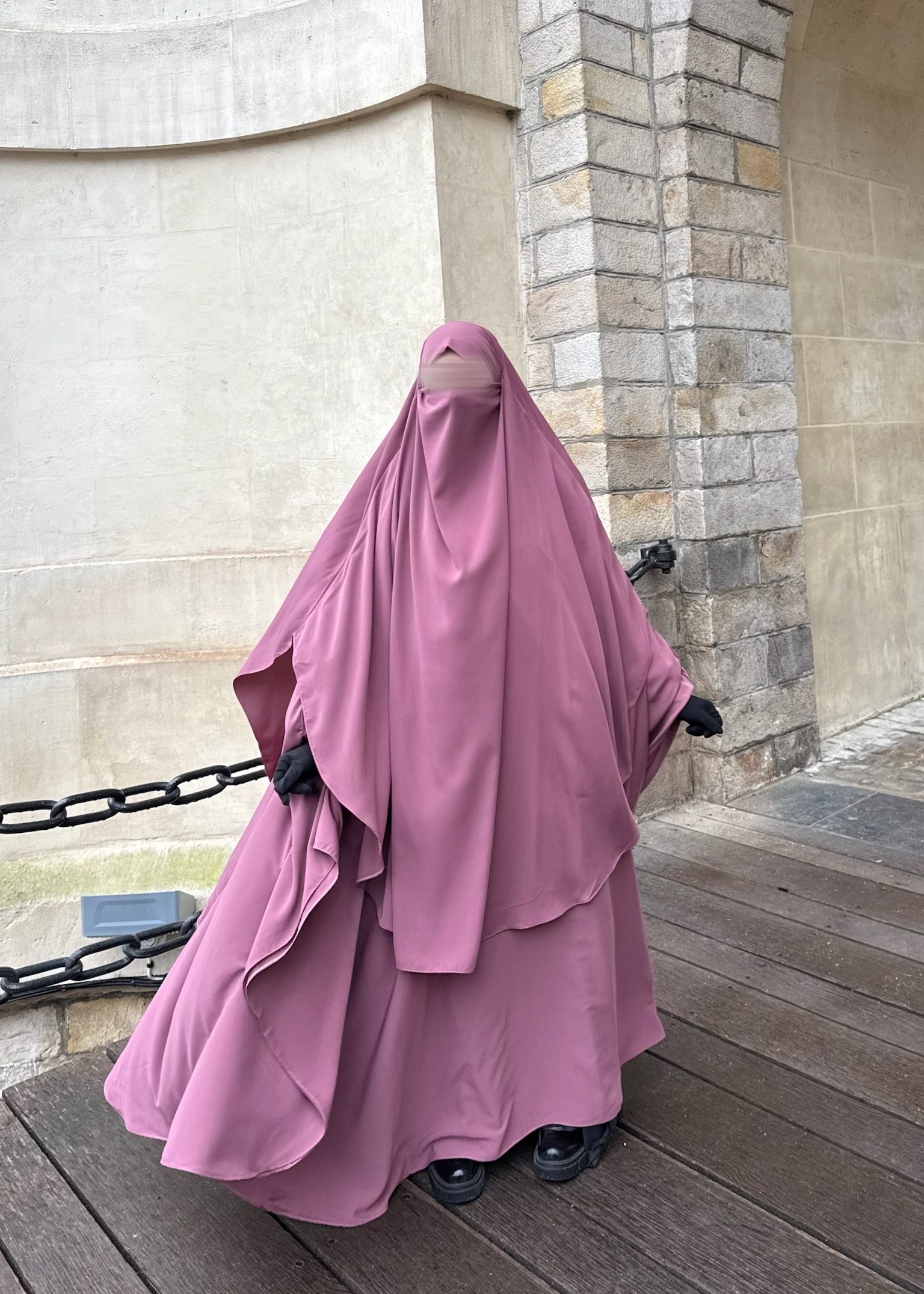 Abaya Maleeka Whool Peach