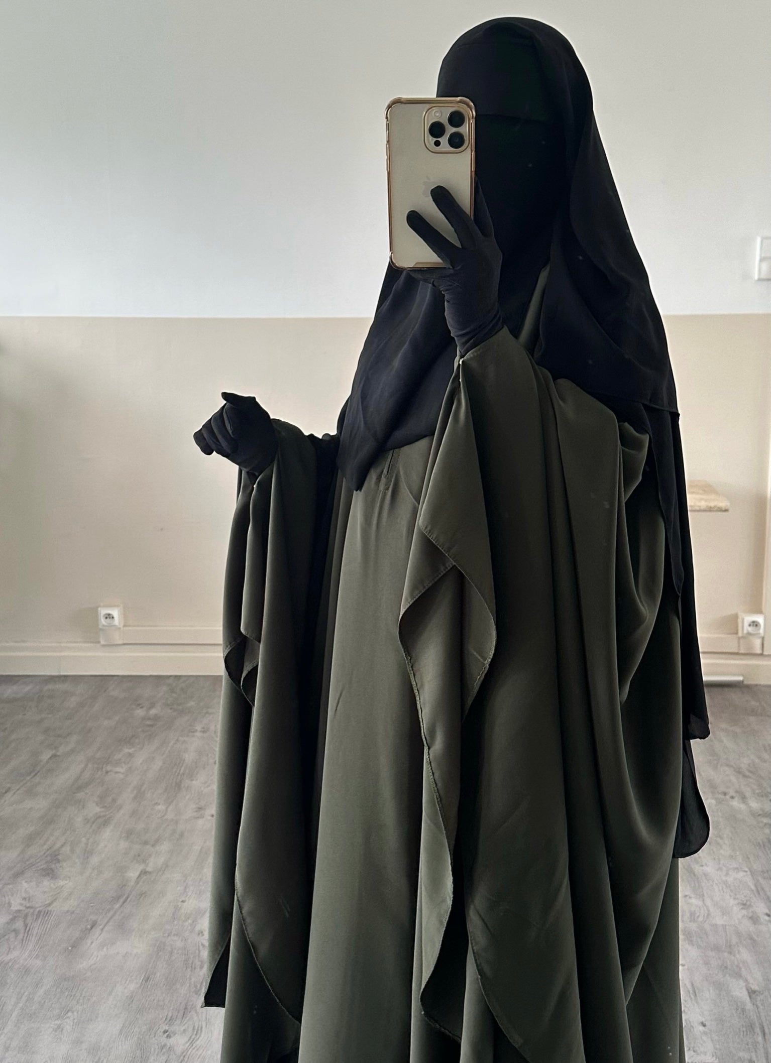 Niqab/Sitar-Mütze 3 Schleier 1m50