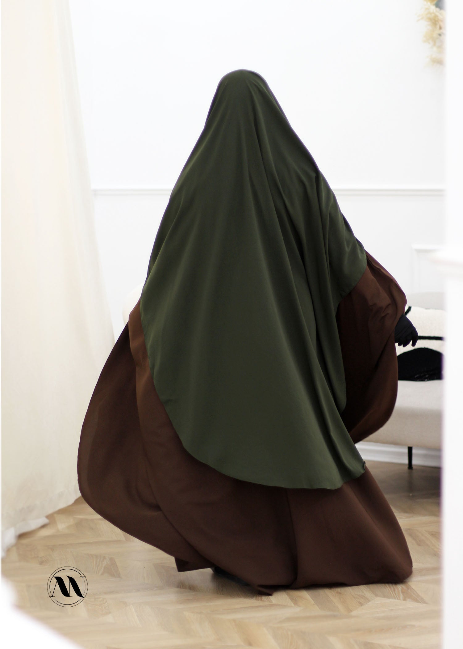 Khimar abgerundeter Maleeka (Whool-Pfirsich)