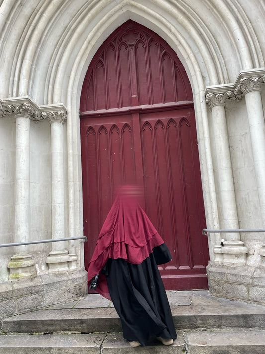 Khimar Tarha 3 voiles arrondi Mousseline ancien modèle déstockage
