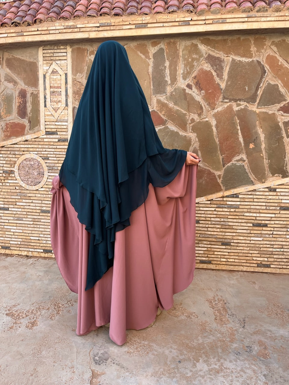 Khimar Tarha 2 voiles pointu Mousseline