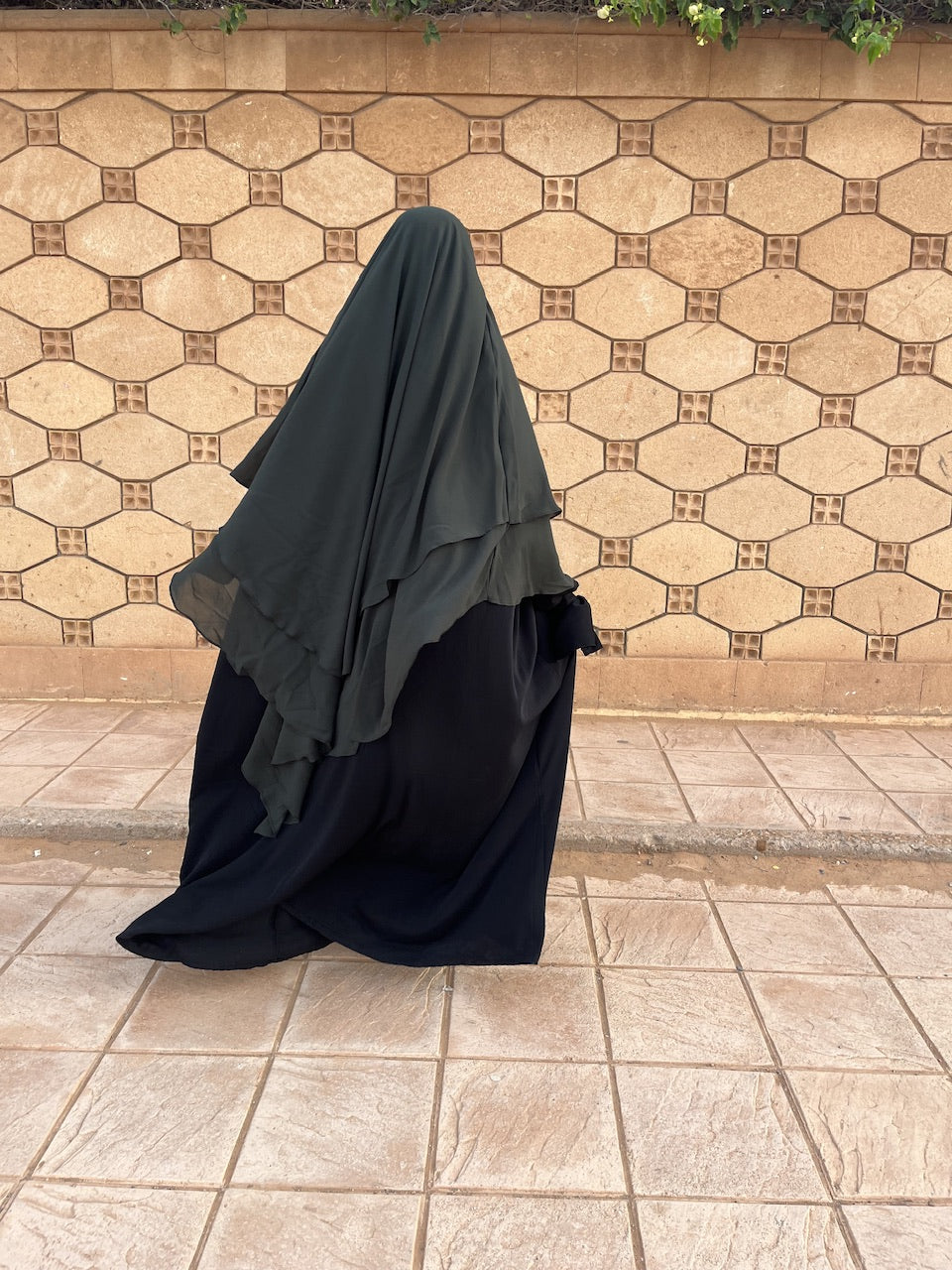 Khimar Tarha 2 voiles pointu Mousseline