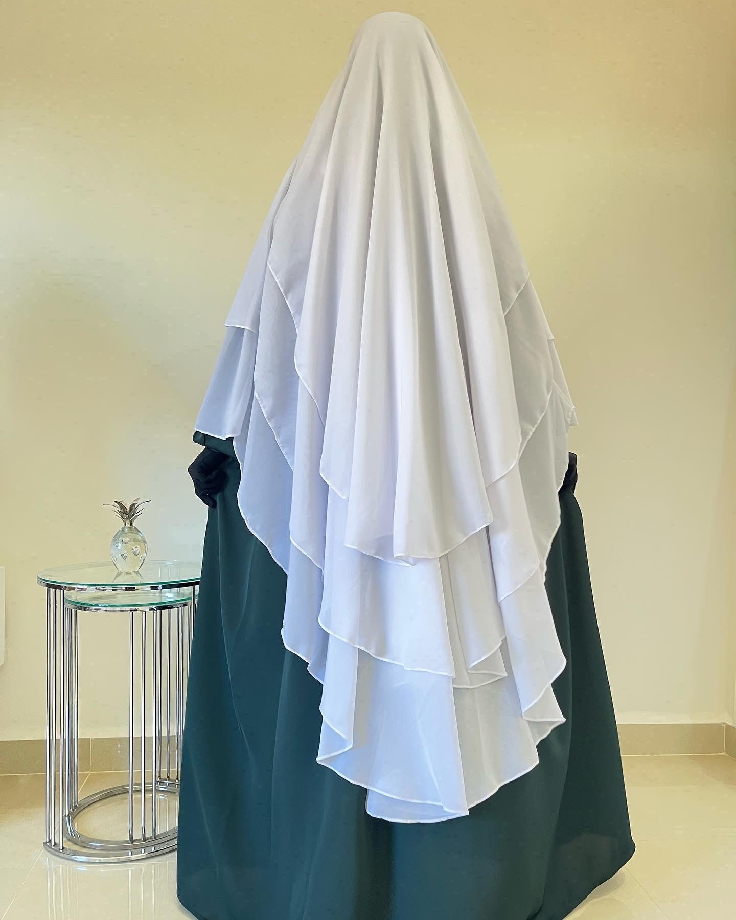 Khimar Tarha 3 voiles arrondi Mousseline