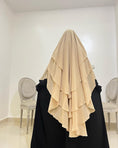 Cargar la imagen en la vista de la galería, Khimar Tarha 3 voiles arrondi Mousseline
