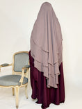 Charger l'image dans la visionneuse de la galerie, Khimar Tarha 3 voiles arrondi Mousseline
