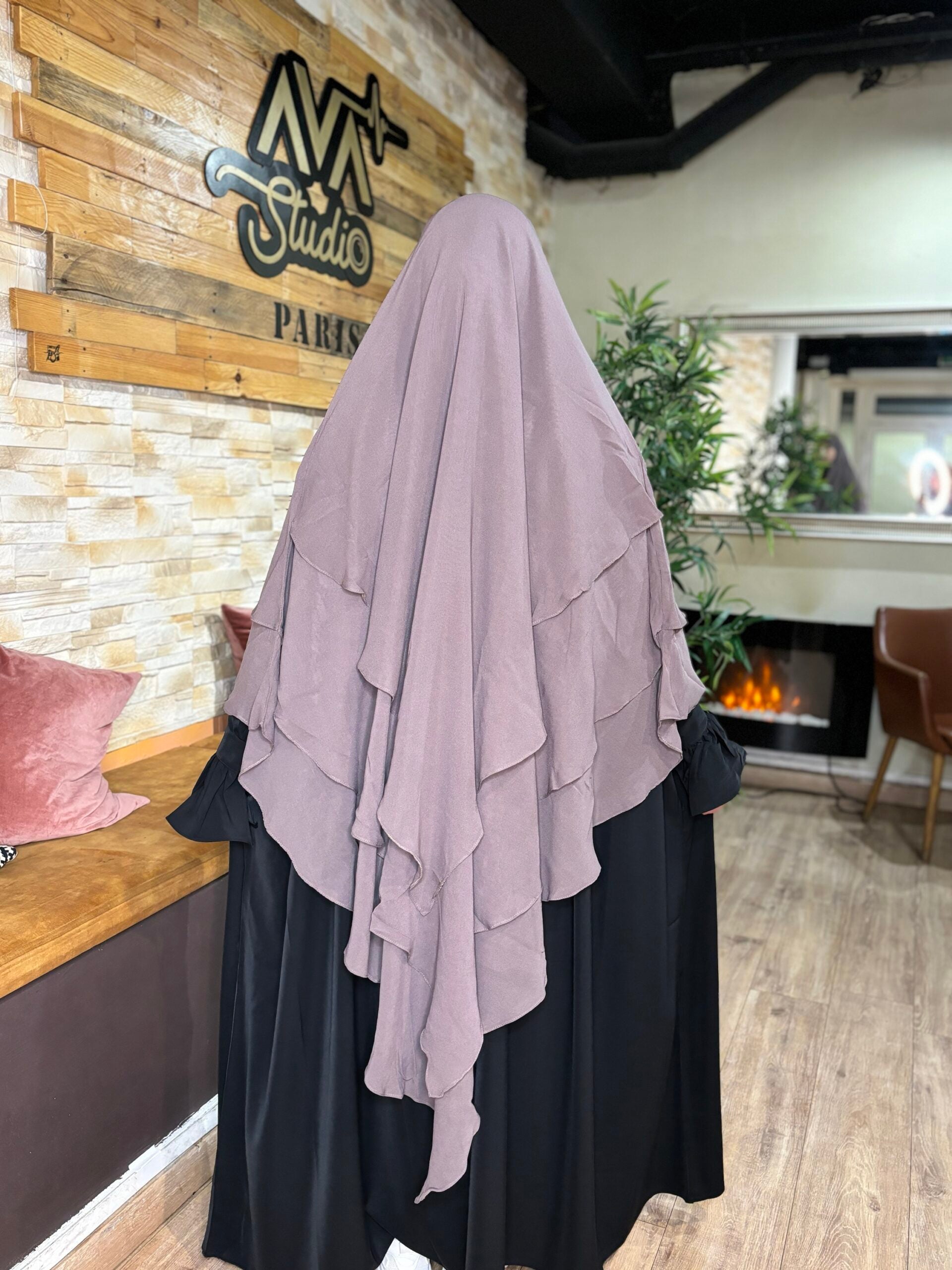 Khimar Tarha 2 voiles pointu Mousseline