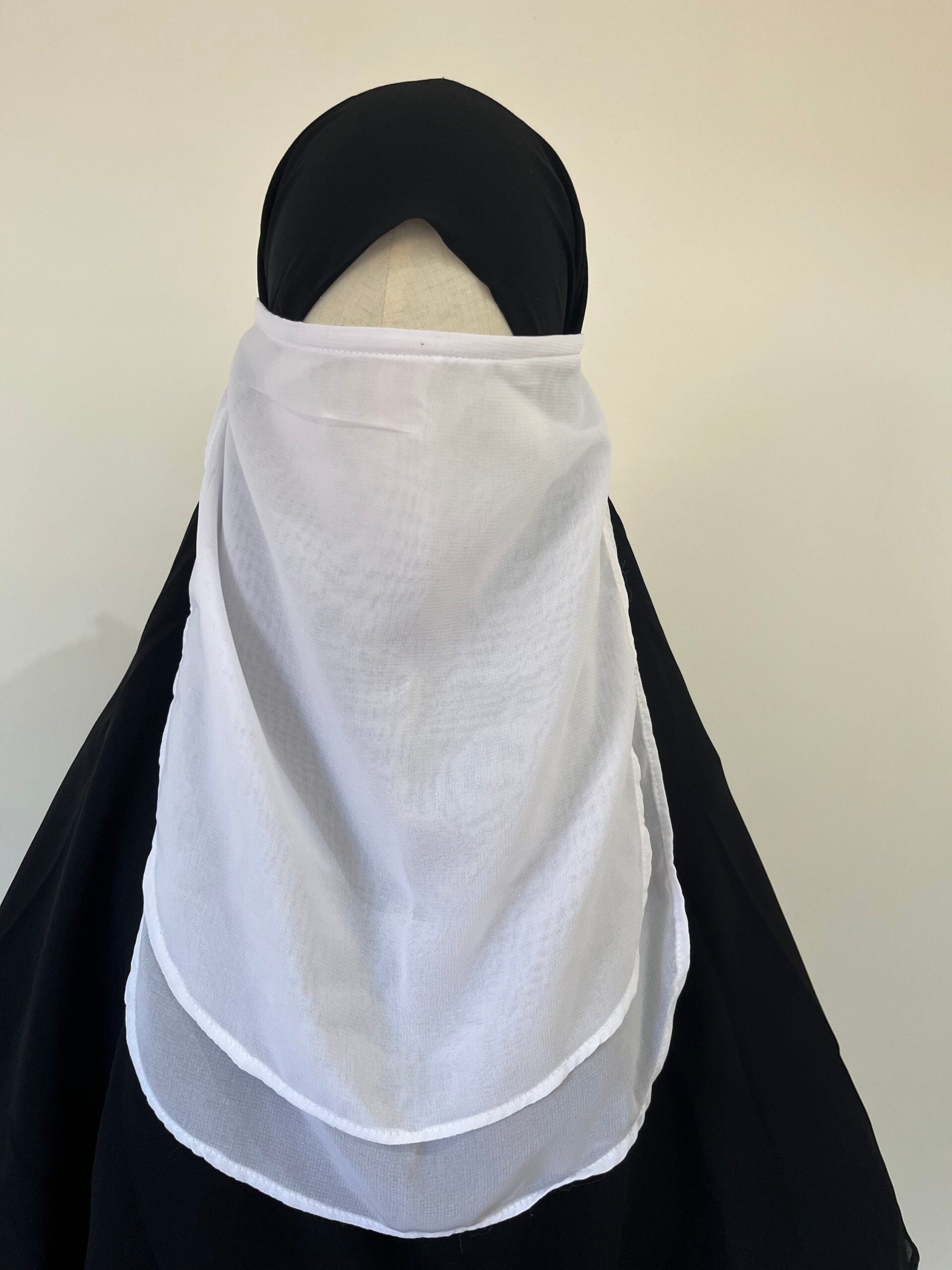 Half niqab Mousseline 2 voiles