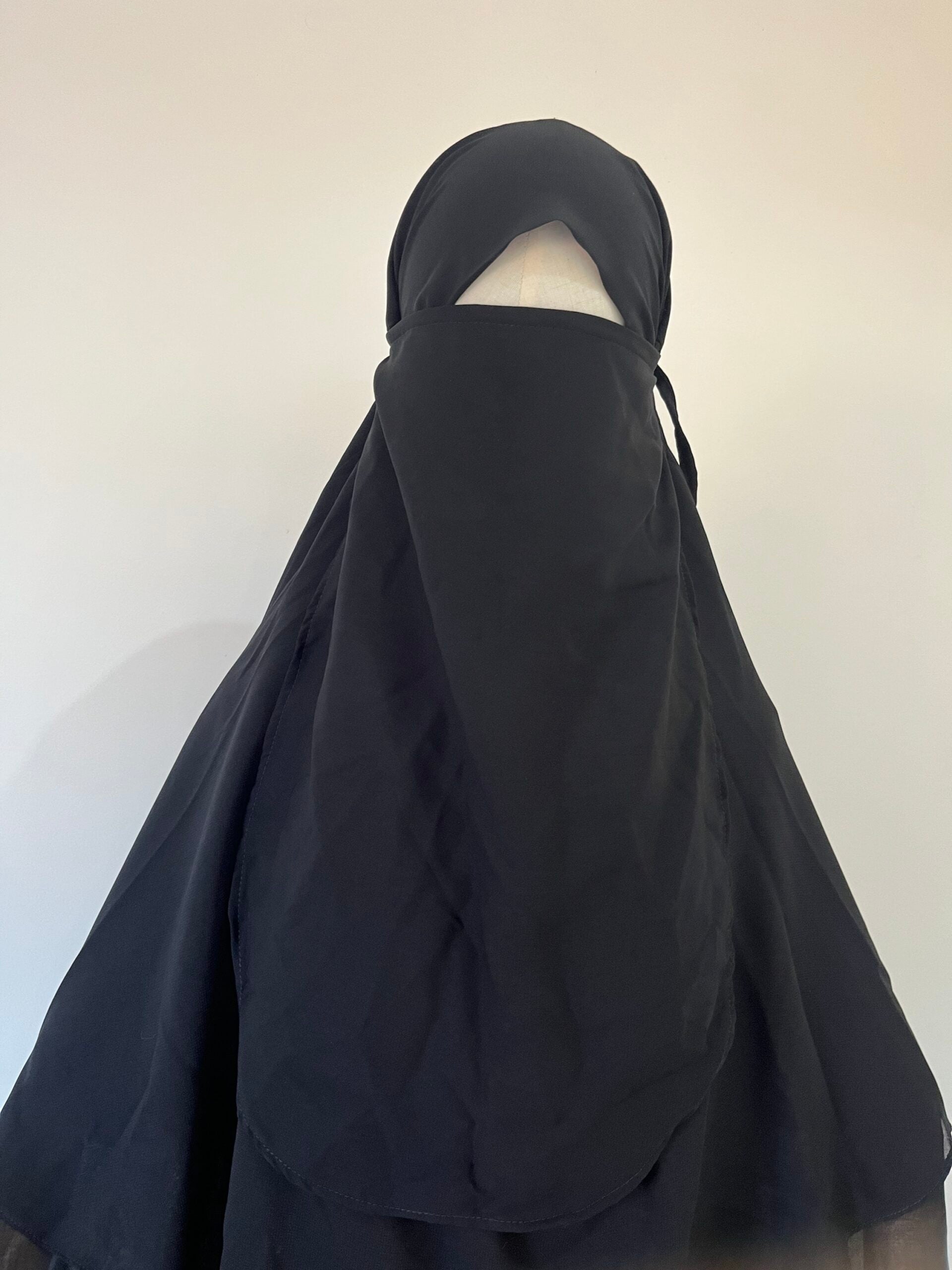 Half niqab Mousseline 2 voiles