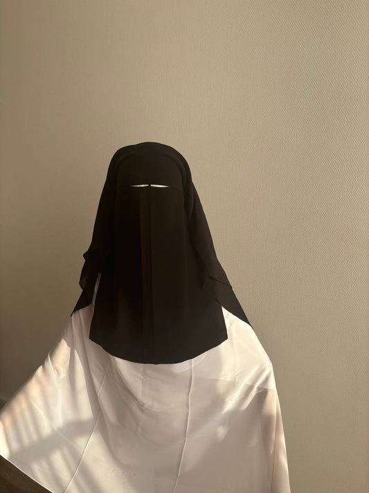 Niqab/Sitar casquette  3 voiles 90 cm